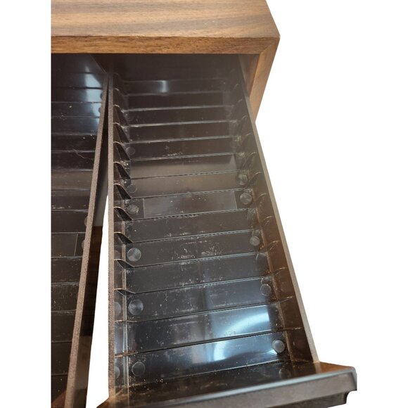 Vintage Wooden Cassette Storage Organizer With 3 Drawers Holds 42 tapes - Picture 6 of 16